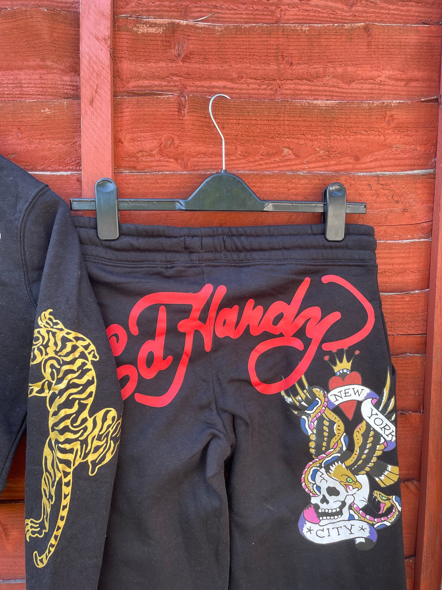 Ed Hardy y2k Black skull/Tiger tattoo tracksuit NWOT Medium