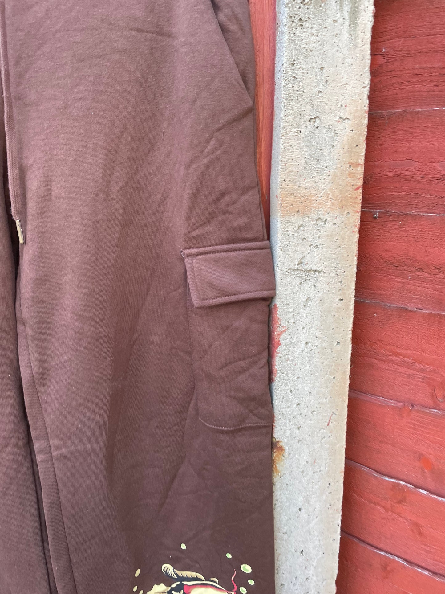 Ed Hardy y2k brown tracksuit NWOT Large