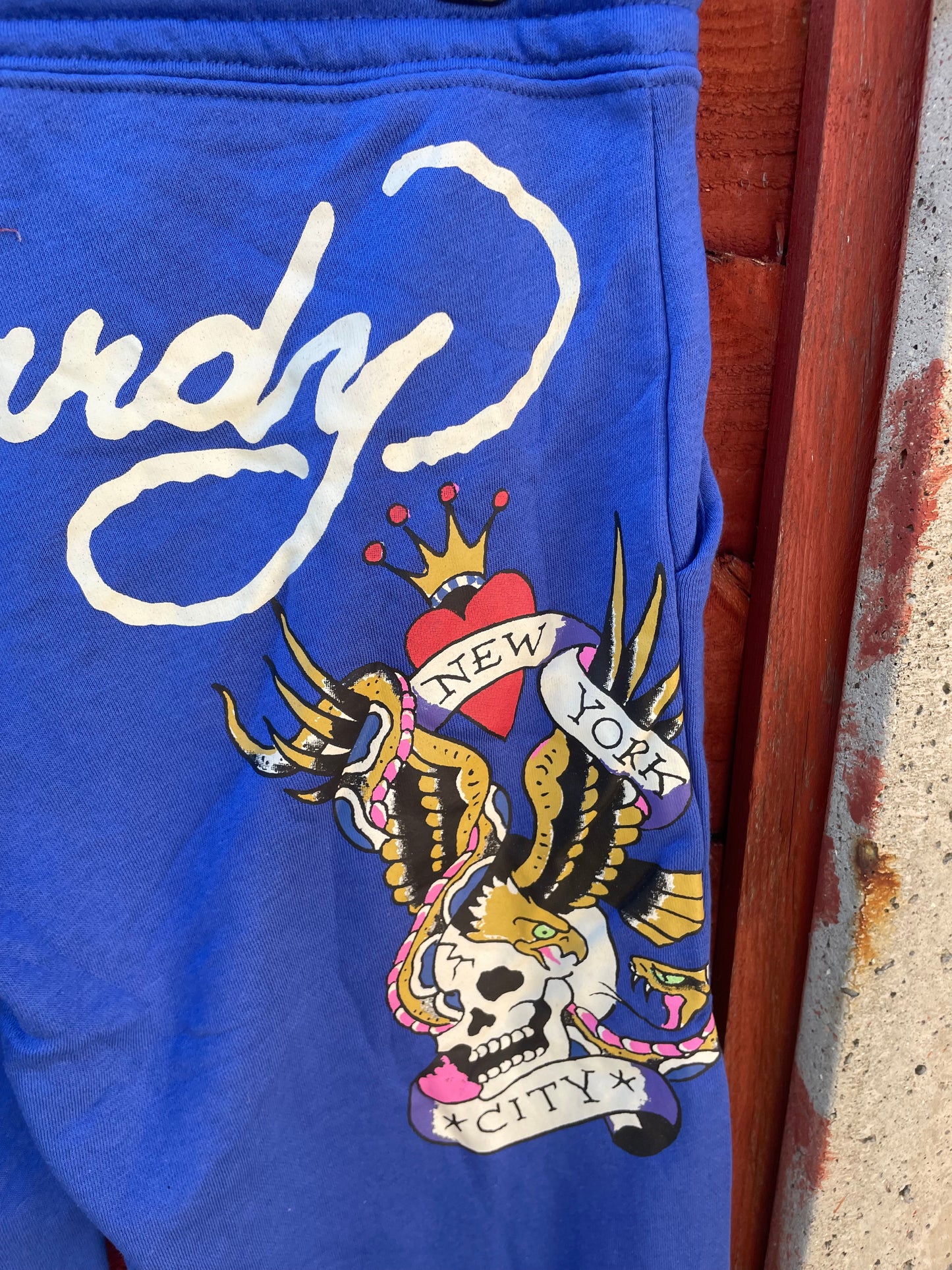 Ed hardy y2k blue skull tattoo tracksuit NWOT Medium