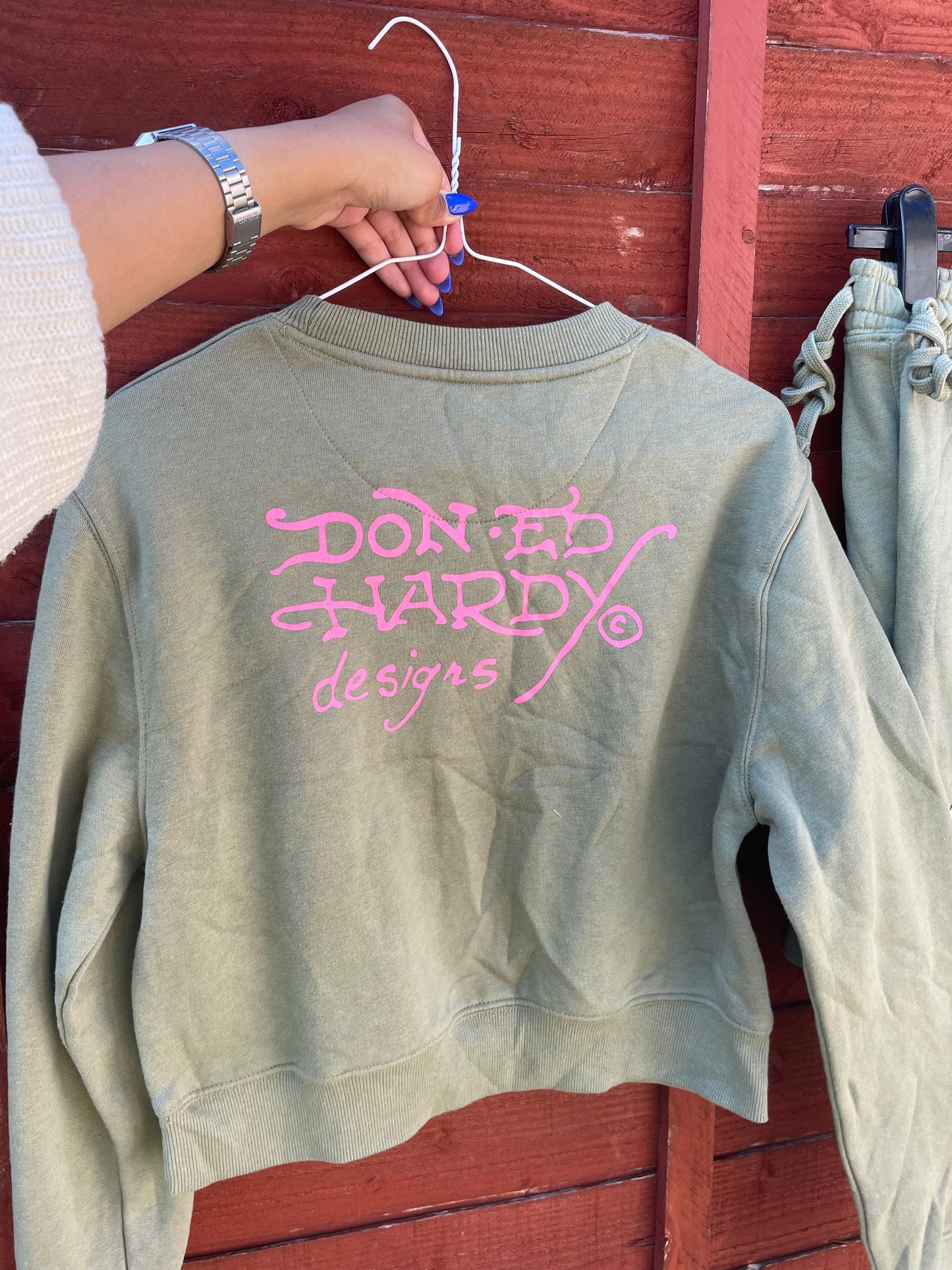 Vintage Ed Hardy jumper & Shorts set Small