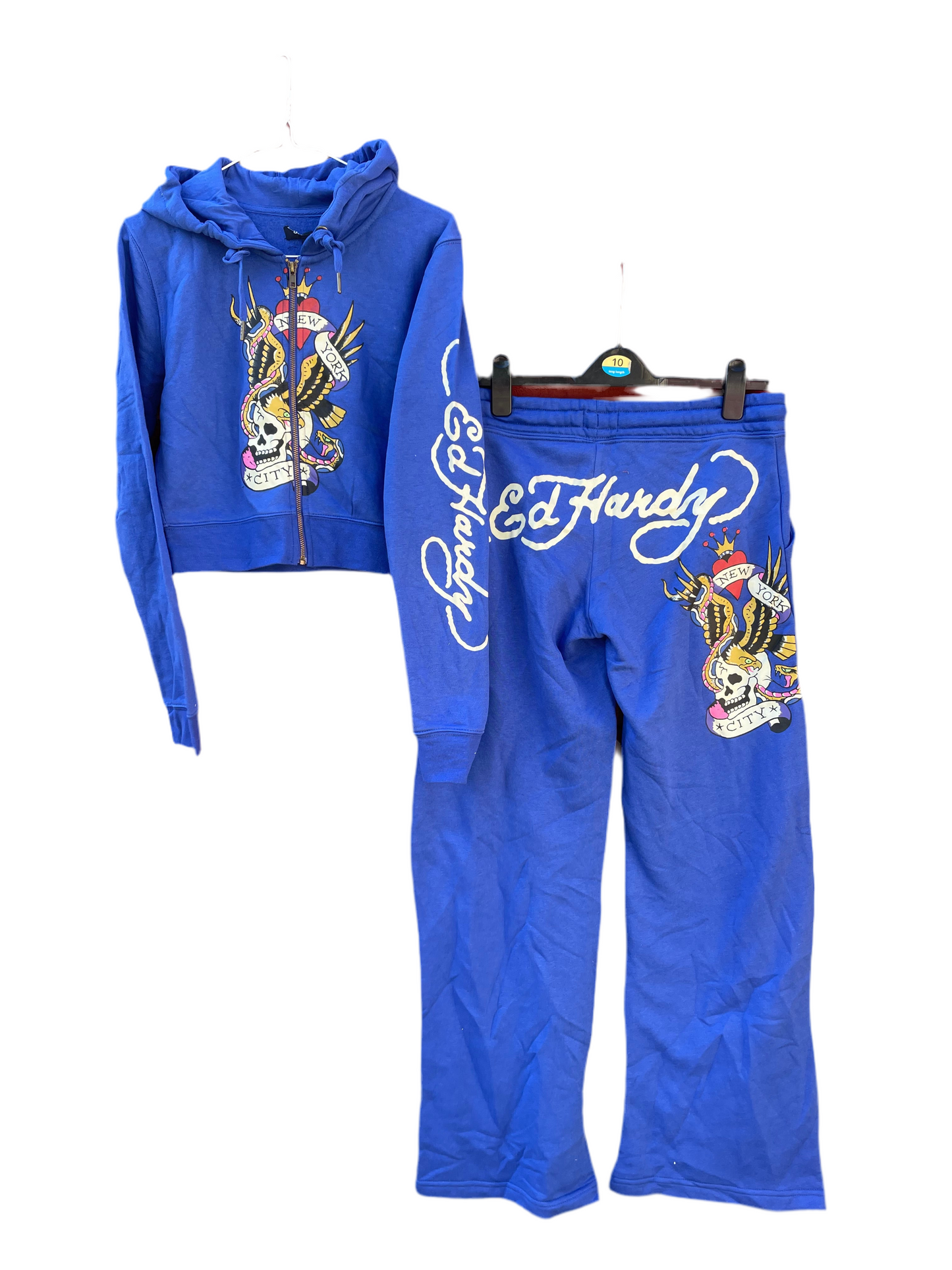 Ed hardy y2k blue skull tattoo tracksuit NWOT Medium