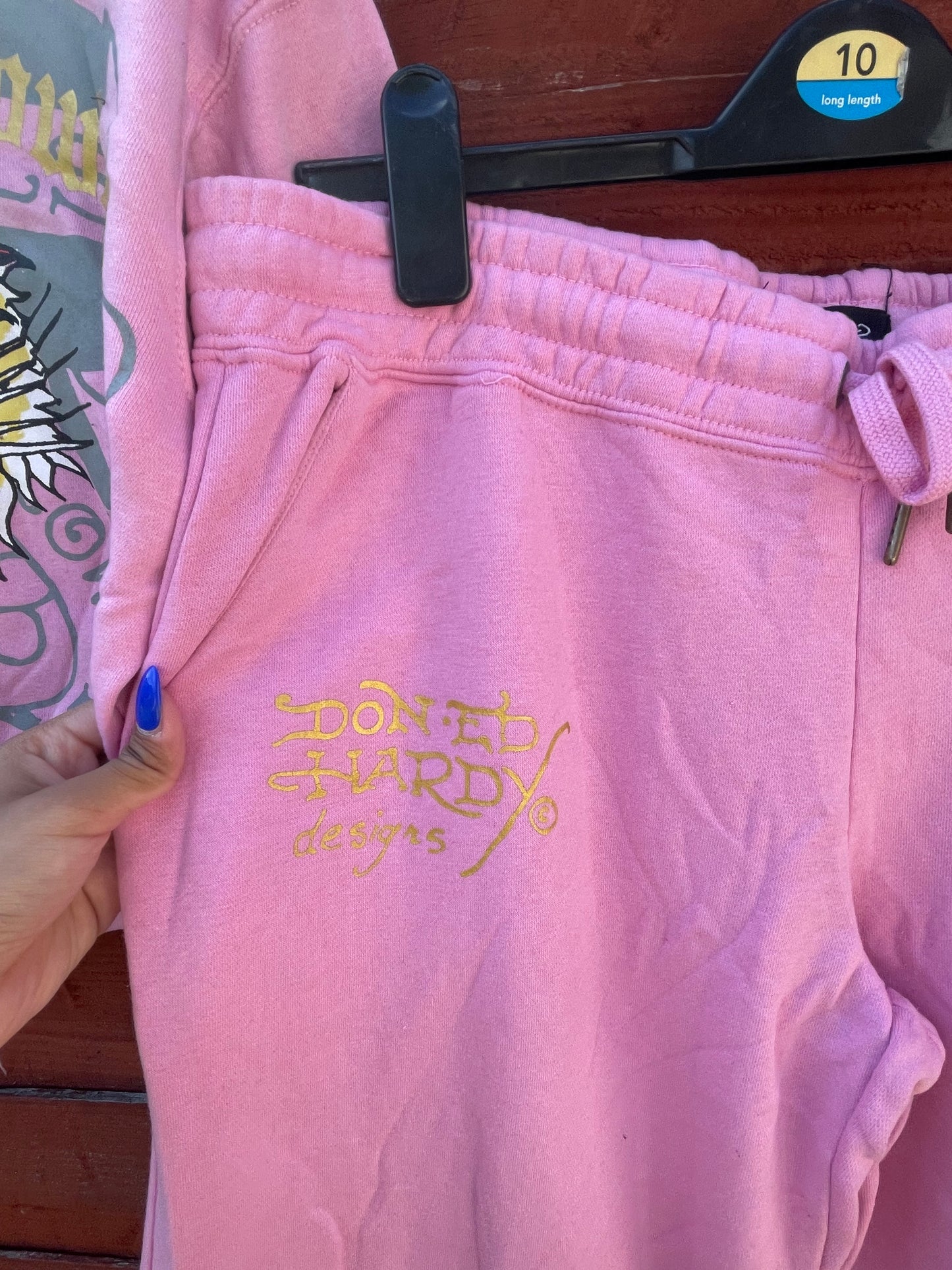 Ed Hardy y2k pink skull/Tiger tattoo tracksuit NWOT