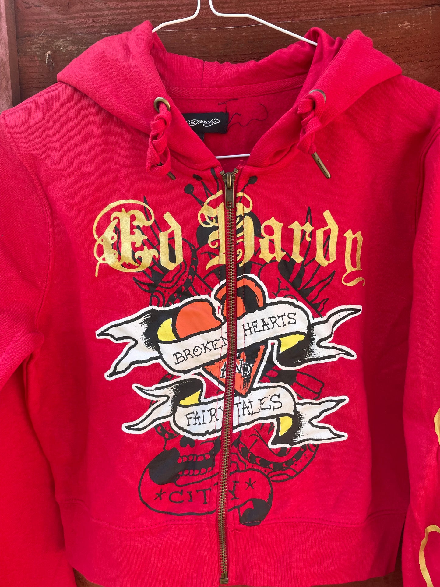 Ed Hardy y2k red love and roses/Tiger tattoo tracksuit NWOT