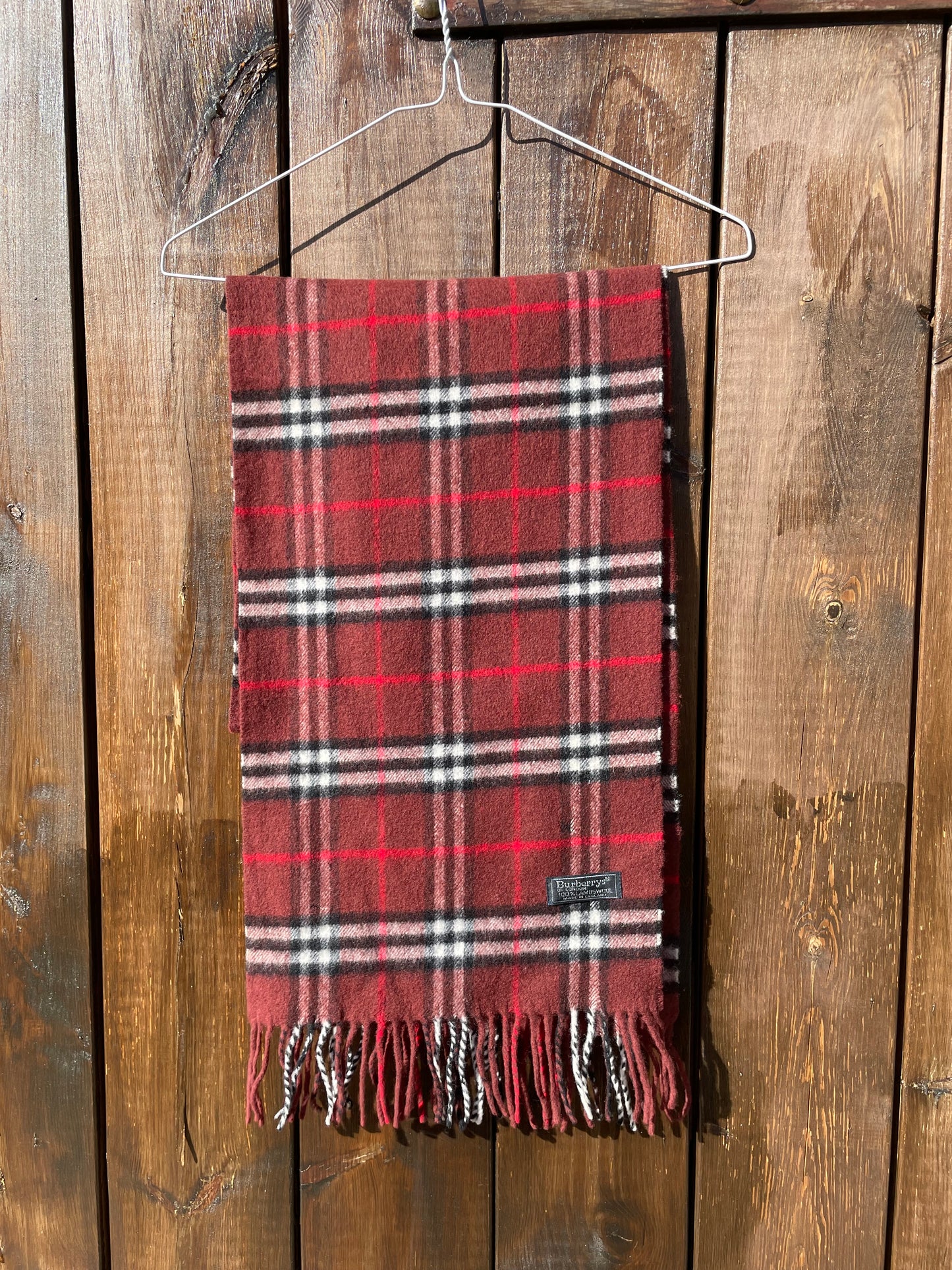 00s Burberry Nova Check brown lambswool Scarf