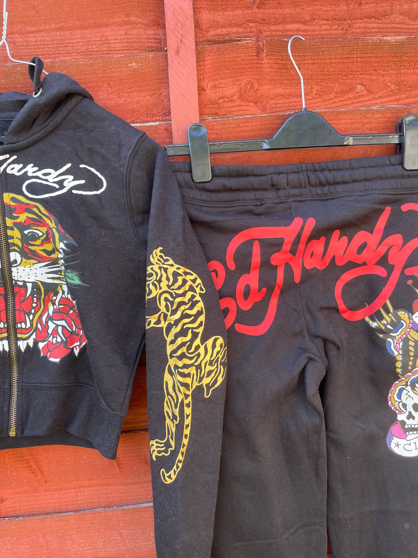 Ed Hardy y2k Black skull/Tiger tattoo tracksuit NWOT Medium