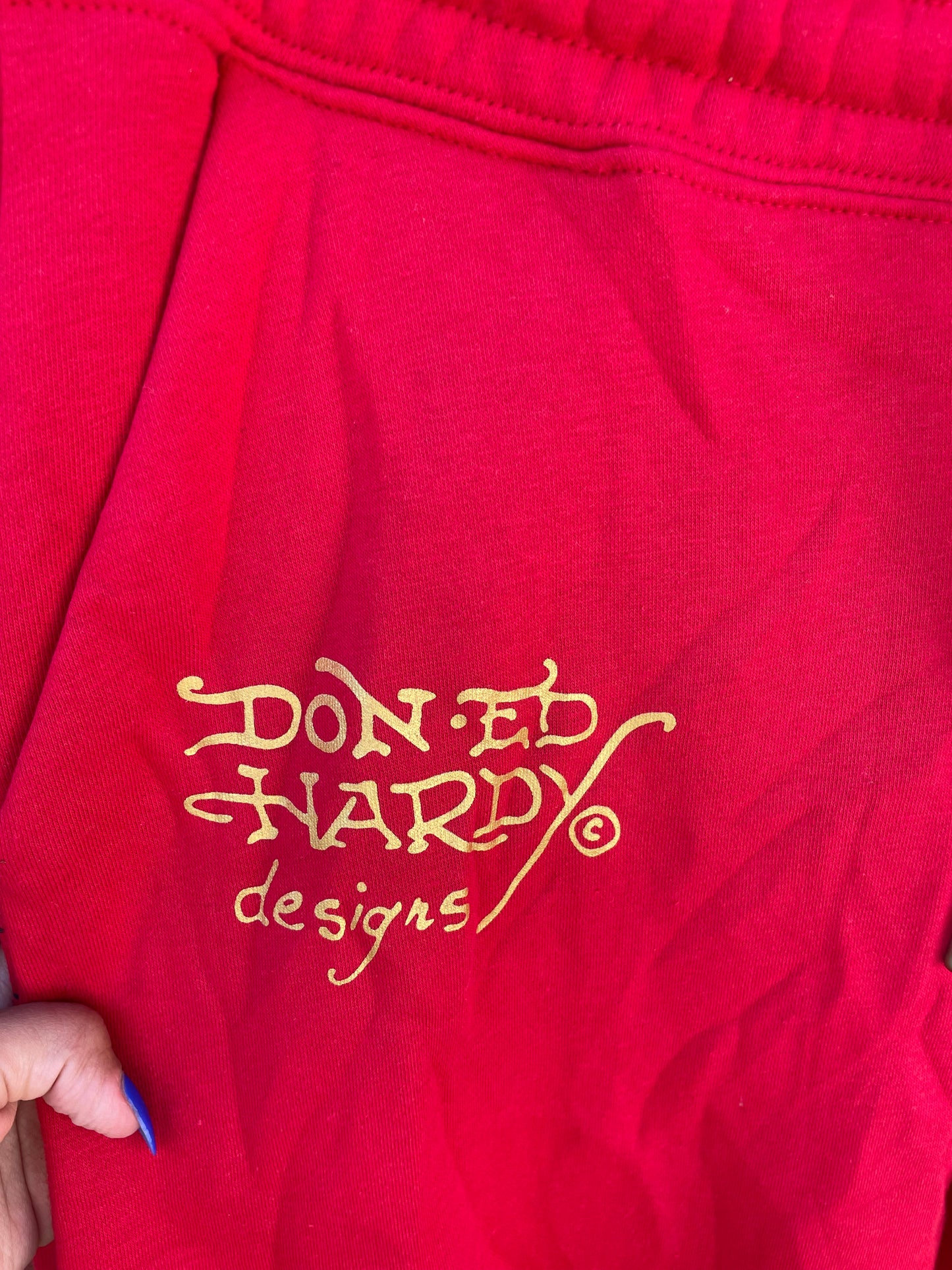 Ed Hardy y2k red love and roses/Tiger tattoo tracksuit NWOT