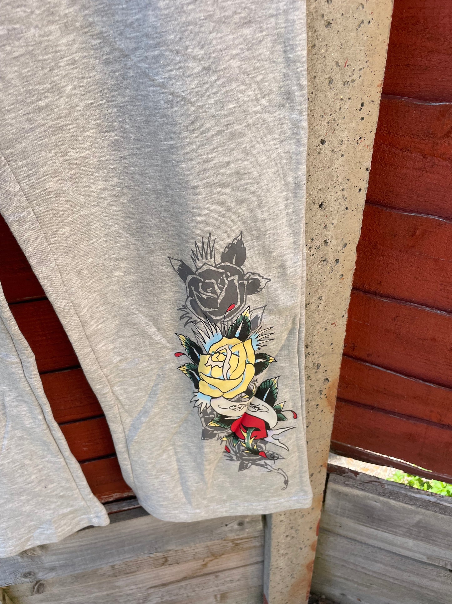 Ed Hardy y2k grey Love and Roses tracksuit NWOT