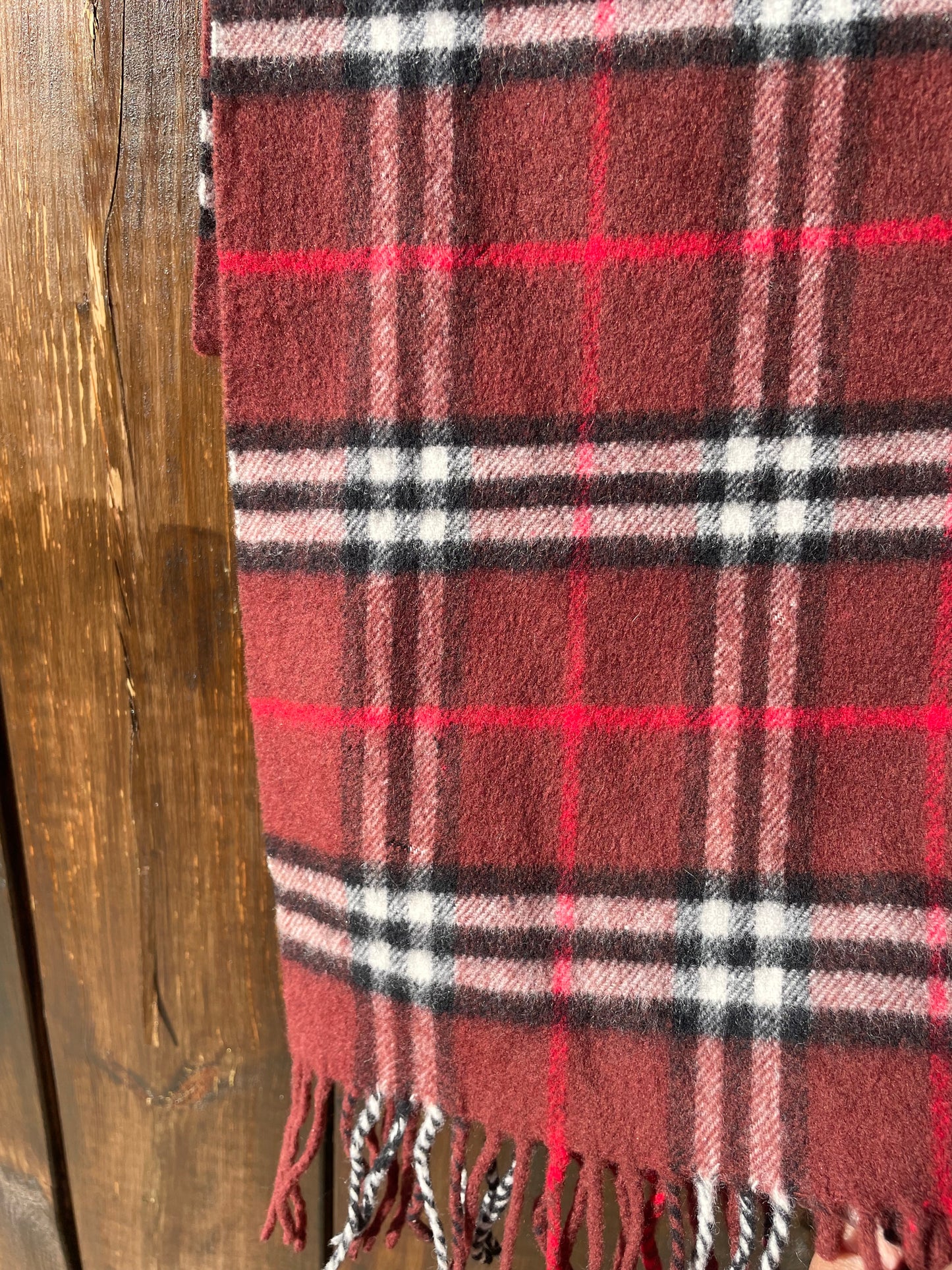 00s Burberry Nova Check brown lambswool Scarf